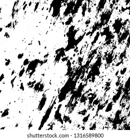 Distress urban used texture. Grunge rough dirty background. Brushed black paint cover. Overlay aged grainy messy template. Renovate wall scratched backdrop. Empty aging design element. EPS10 vector