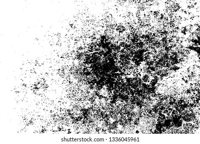 Distress urban used texture. Grunge rough dirty background. Brushed black paint cover. Overlay aged grainy messy template. Renovate wall frame grimy backdrop. Empty aging design element. EPS10 vector