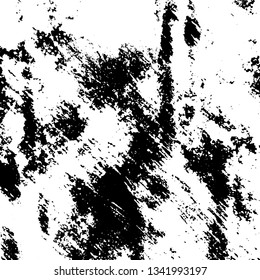 Distress urban used texture. Grunge rough dirty background. Brushed black paint cover. Overlay aged grainy messy template. Renovate wall scratched backdrop. Empty aging design element. EPS10 vector