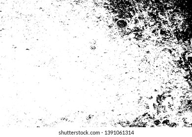 Distress urban used texture. Grunge rough dirty background. Brushed black paint cover. Overlay aged grainy messy template. Renovate wall scratched backdrop. Empty aging design element. EPS10 vector.