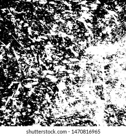 Distress urban used texture. Grunge rough dirty background. Brushed black paint cover. Overlay aged grainy messy template. Renovate wall scratched backdrop. Empty aging design element. EPS10 vector
