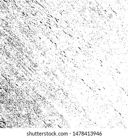 Distress urban used texture. Grunge rough dirty background. Brushed black paint cover. Overlay aged grainy messy template. Renovate wall scratched backdrop. Empty aging design element. EPS10 vector.