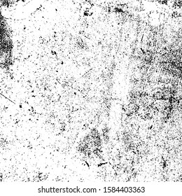 Distress urban used texture. Grunge rough dirty background. Brushed black paint cover. Overlay aged grainy messy template. Renovate wall scratched backdrop. Empty aging design element. EPS10 vector.