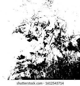 Distress urban used texture. Grunge rough dirty background. Brushed black paint cover. Overlay aged grainy messy template. Renovate wall scratched backdrop. Empty aging design element. EPS10 vector