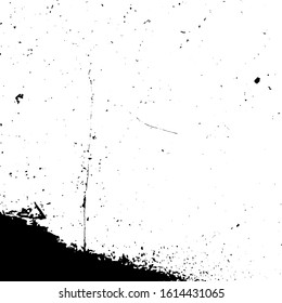 Distress urban used texture. Grunge rough dirty background. Brushed black paint cover. Overlay aged grainy messy template. Renovate wall scratched backdrop. Empty aging design element. EPS10 vector