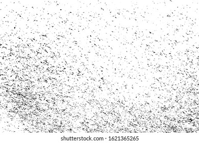 Distress urban used texture. Grunge rough dirty background. Brushed black paint cover. Overlay aged grainy messy template. Renovate wall scratched backdrop. Empty aging design element. EPS10 vector.