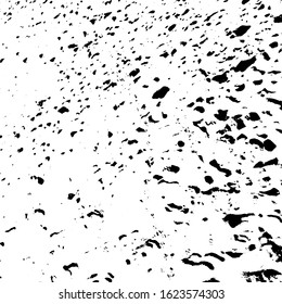Distress urban used texture. Grunge rough dirty background. Brushed black paint cover. Overlay aged grainy messy template. Renovate wall scratched backdrop. Empty aging design element. EPS10 vector