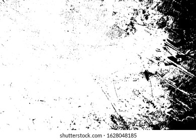 Distress urban used texture. Grunge rough dirty background. Brushed black paint cover. Overlay aged grainy messy template. Renovate wall scratched backdrop. Empty aging design element. EPS10 vector