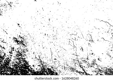 Distress urban used texture. Grunge rough dirty background. Brushed black paint cover. Overlay aged grainy messy template. Renovate wall scratched backdrop. Empty aging design element. EPS10 vector