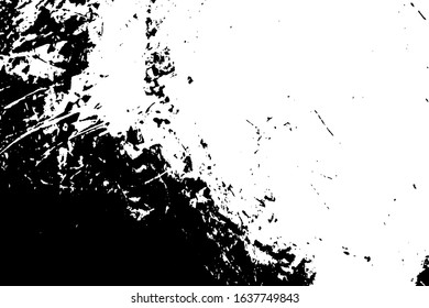 Distress urban used texture. Grunge rough dirty background. Brushed black paint cover. Overlay aged grainy messy template. Renovate wall frame grimy backdrop. Empty aging design element. EPS10 vector.