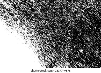 Distress urban used texture. Grunge rough dirty background. Brushed black paint cover. Overlay aged grainy messy template. Renovate wall frame grimy backdrop. Empty aging design element. EPS10 vector.
