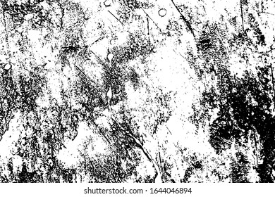 Distress urban used texture. Grunge rough dirty background. Brushed black paint cover. Overlay aged grainy messy template. Renovate wall scratched backdrop. Empty aging design element. EPS10 vector.