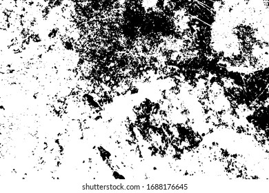Distress urban used texture. Grunge rough dirty background. Brushed black paint cover. Overlay aged grainy messy template. Renovate wall scratched backdrop. Empty aging design element. EPS10 vector.