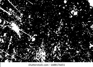 Distress urban used texture. Grunge rough dirty background. Brushed black paint cover. Overlay aged grainy messy template. Renovate wall scratched backdrop. Empty aging design element. EPS10 vector.