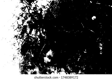 Distress urban used texture. Grunge rough dirty background. Brushed black paint cover. Overlay aged grainy messy template. Renovate wall scratched backdrop. Empty aging design element. EPS10 vector