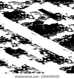 Distress urban used texture. Grunge rough dirty background. Brushed black paint cover. Overlay aged grainy messy template. Renovate wall scratched backdrop. Empty aging design element