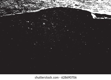 Distress urban used texture. Grunge rough dirty background. Brushed black paint cover. Overlay aged grainy messy template. Renovate wall frame grimy backdrop. Empty aging design element. EPS10 vector.