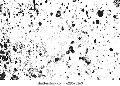 Distress urban used texture. Grunge rough dirty background. Brushed black paint cover. Overlay aged grainy messy template. Renovate wall frame grimy backdrop. Empty aging design element. EPS10 vector.