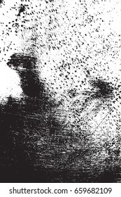 Distress urban used texture. Grunge rough dirty background. Brushed black paint cover. Overlay aged grainy messy template. Renovate wall frame grimy backdrop. Empty aging design element. EPS10 vector.