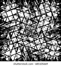 Distress urban used texture. Grunge rough dirty background. Brushed black paint cover. Overlay aged grainy messy template. Renovate wall grimy backdrop. Empty aging design element. EPS10 vector.