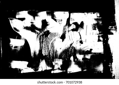 Distress urban used texture. Grunge rough dirty background. Brushed black paint cover. Overlay aged grainy messy template. Renovate wall scratched backdrop. Empty aging design element. EPS10 vector.