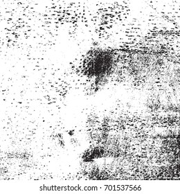 Distress urban used texture. Grunge rough dirty background. Brushed black paint cover. Overlay aged grainy messy template. Renovate wall frame grimy backdrop. Empty aging design element. EPS10 vector.