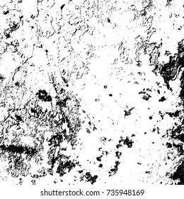 Distress urban used texture. Grunge rough dirty background. Brushed black paint cover. Overlay aged grainy messy template. Renovate wall scratched backdrop. Empty aging design element. EPS10 vector.