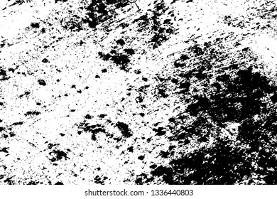 Distress urban used texture. Overlay aged grainy messy template. Grunge rough dirty background. Brushed black paint cover. Renovate wall frame grimy backdrop. Empty aging design element. EPS10 vector