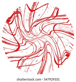 Distress wavy line overlay stamp red color texture for your design. EPS10 vector. 