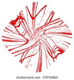 Distress wavy line overlay stamp red color texture for your design. EPS10 vector. 