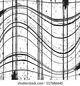 Distress wavy line overlay texture for your design. EPS10 vector. 