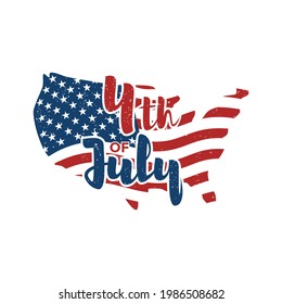 Distressed 4th of July USA Independence Day vector illustration