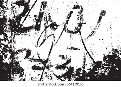 Distressed abstract Overlay texture with handdrawn text and number digits. Grunge creative cover background. Empty urban design template for aging your images. EPS10 vector.