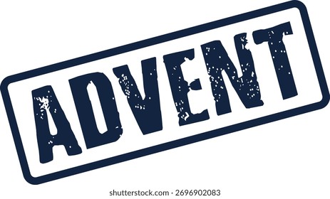 Distressed "ADVENT" stamp graphic, perfect for celebrating the holiday season, festive promotions, and marketing communications.