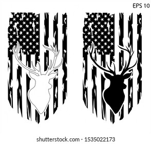 Distressed American deer Flag hunting