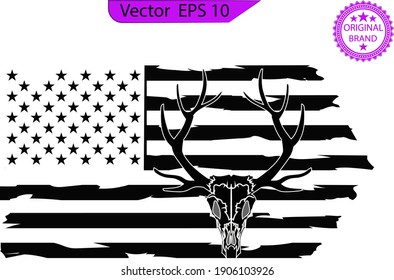 15 American Flag Deer Skull Images, Stock Photos & Vectors | Shutterstock