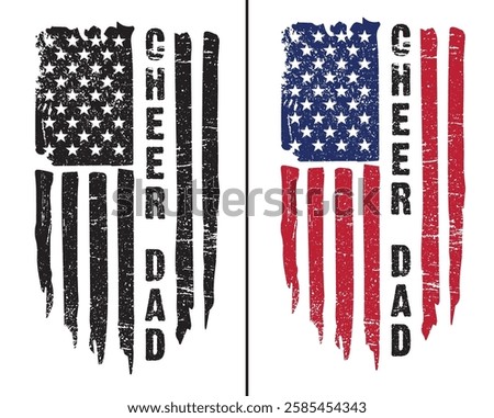 Distressed American Flag “Cheer Dad” Design