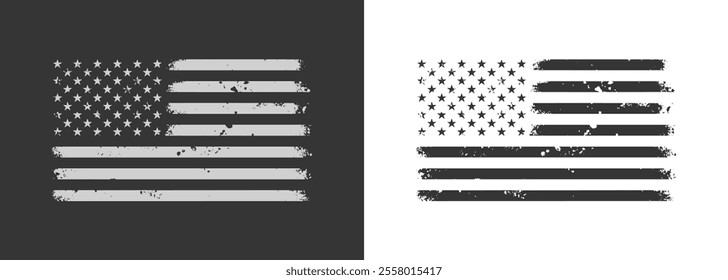 Distressed American Flag Grunge Vector Illustration – Patriotic 4th of July Design for vintage T-Shirts
