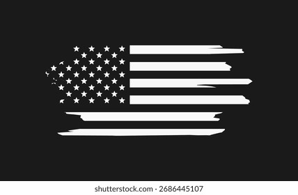 Distressed American Flag Grunge Vector Illustration – Patriotic 4th of July Design for vintage T-Shirts
