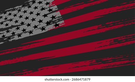 Distressed American Flag Grunge Vector Illustration Background – Patriotic 4th of July Design for vintage T-Shirts
