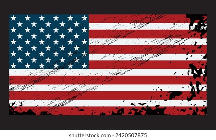 Distressed American Flag, Handmade Calligraphy Vector Illustration, Handmade Calligraphy Vector Illustration, Hand-Drawn Lettering Phrases, Stickers, Templates, And Mugs.
