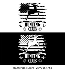 Distressed american flag hunting club design, Hunting club t shirt design.