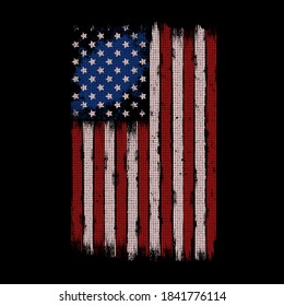 Distressed American flag - USA flag vector Design Background Illustration - American flag t shirt design