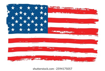 Distressed American Flag - Vintage Grunge USA Flag Design	