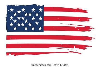 Distressed American Flag - Vintage Grunge USA Flag Design	