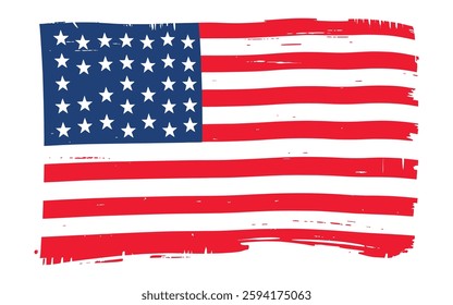 Distressed American Flag - Vintage Grunge USA Flag Design	