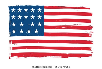 Distressed American Flag - Vintage Grunge USA Flag Design	