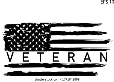 Grunge Usa Flag On Transparent Background Stock Vector (Royalty Free ...