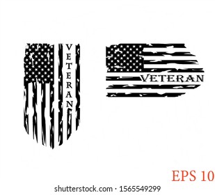 Distressed American Veteran Flag Illustration Army Stock Vector 