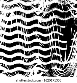 Distressed artistic flow overlay template. Wavy grunge overlay texture. Wave Stripe Background - simple texture for your design. EPS10 vector.